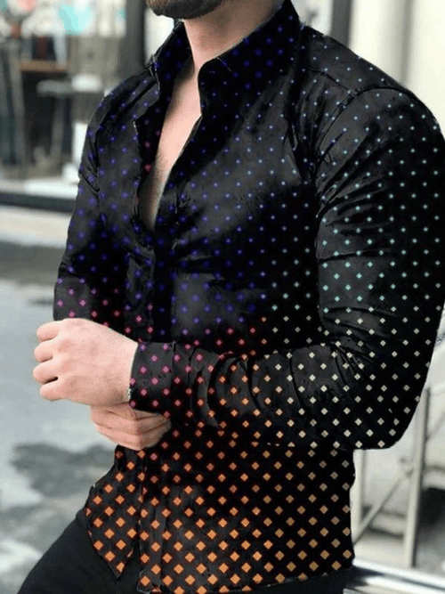 Men's Business Casual Striped Long Sleeve Shirt
