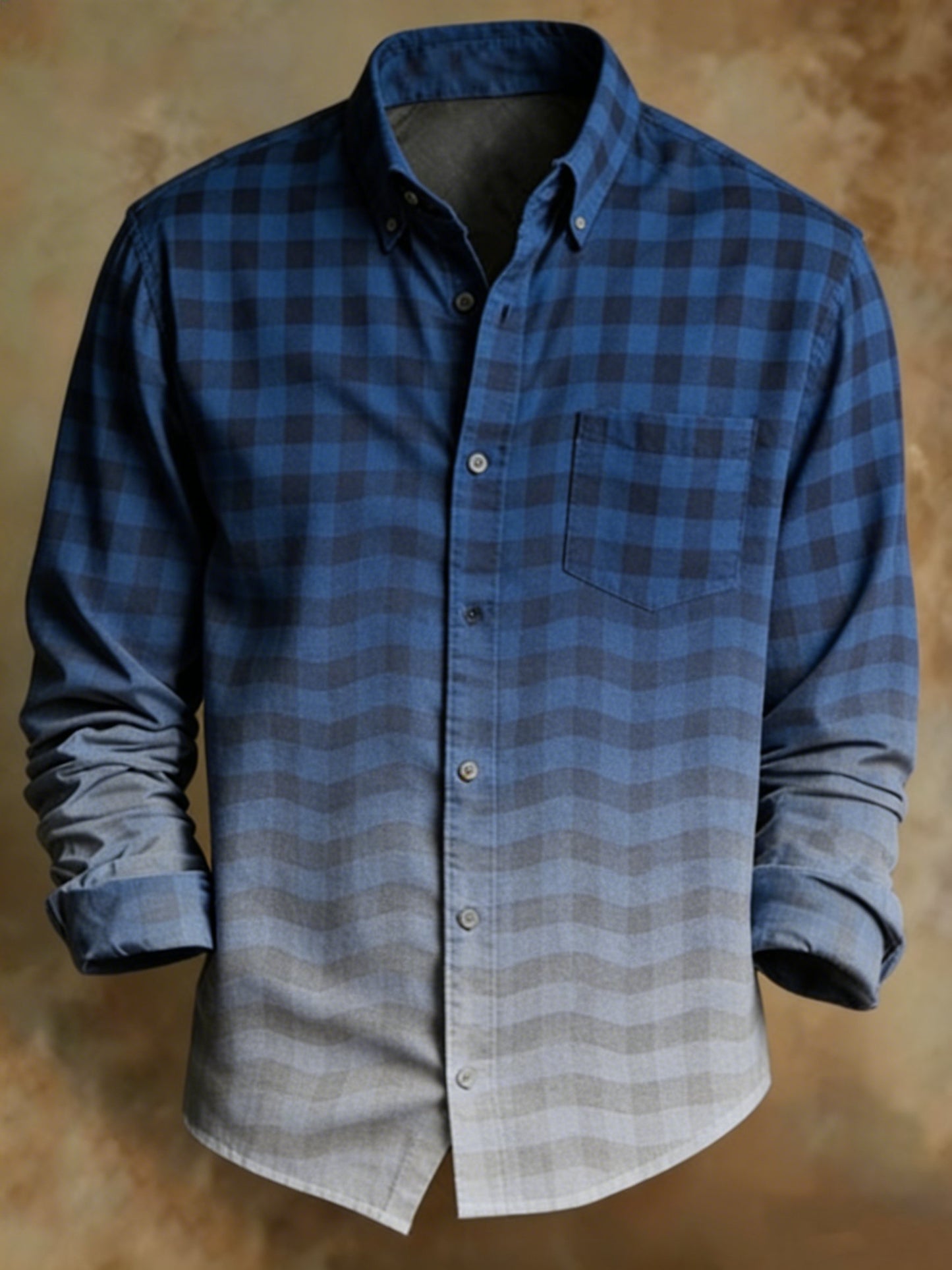Men's Retro Abstract Art Print Pattern Gradient Business Style Shirt