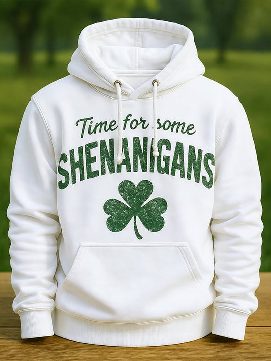 Men's Vintage-Style Saint Patrick's Day Time For Some Shenanigans Printed Sweatshirt