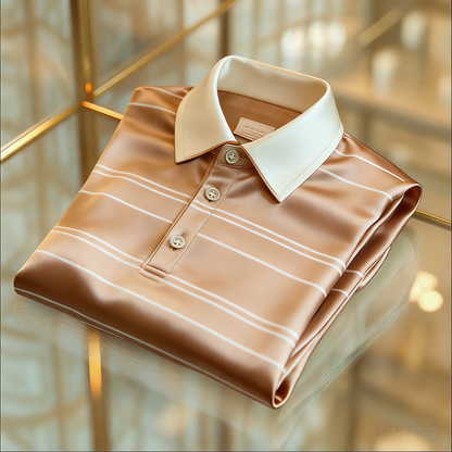 Men's Business Casual Button Short Sleeve Polo Shirt