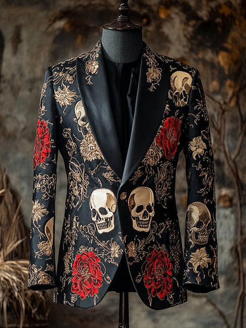Men's Luxury Casual Business Skull Blazer