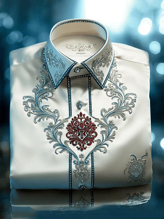 Men's Satin Luxe Print Short Sleeve Button Shirt