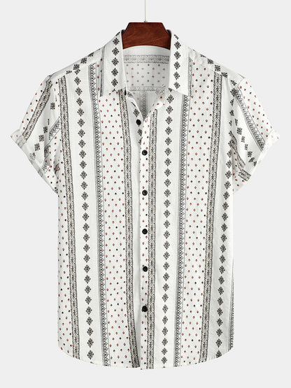 Men's Vintage Cotton Hawaiian Short Sleeve Shirt