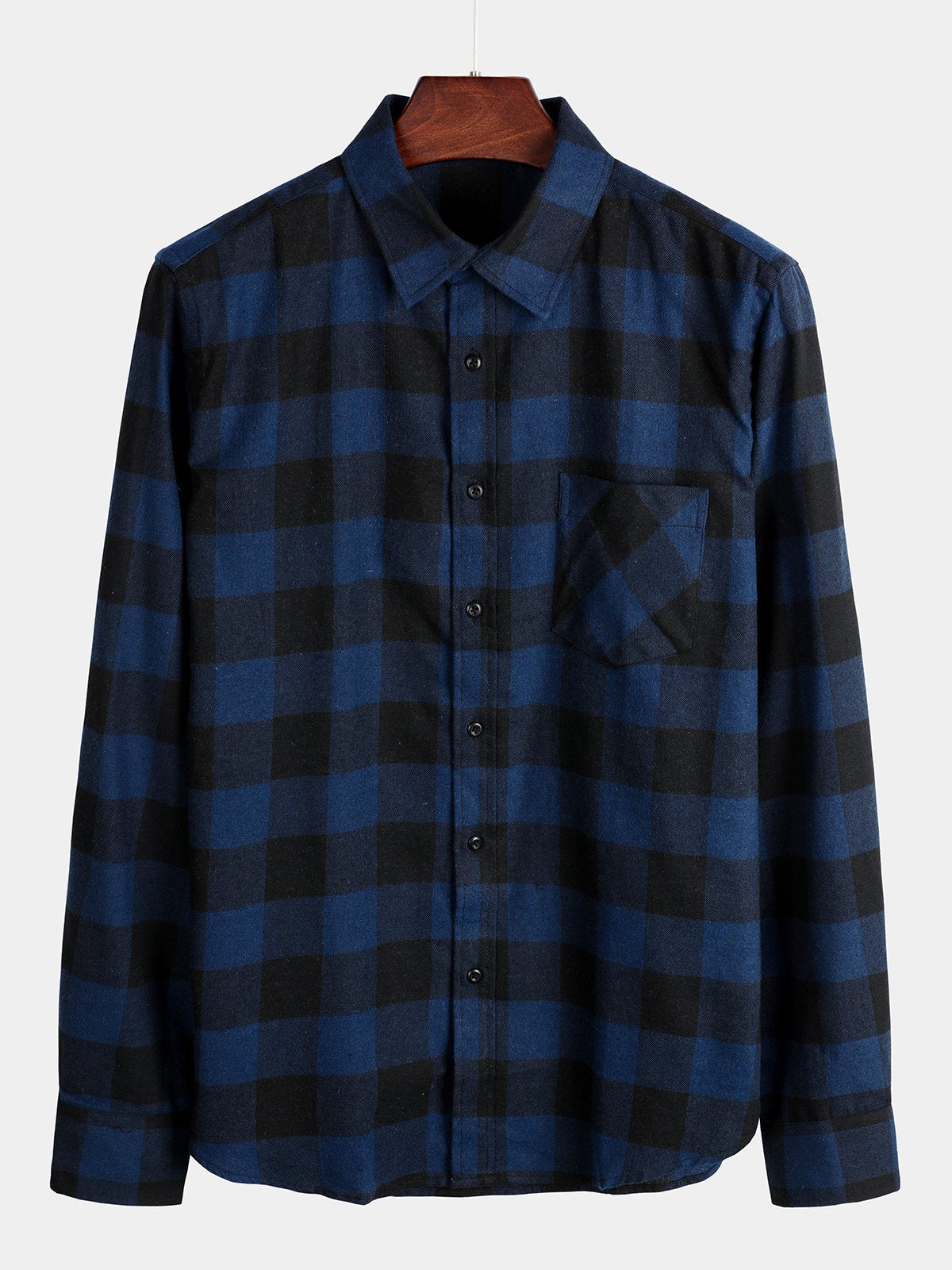 Men's Cotton Long Sleeve Plaid Shirt