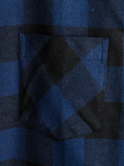 Men's Cotton Long Sleeve Plaid Shirt