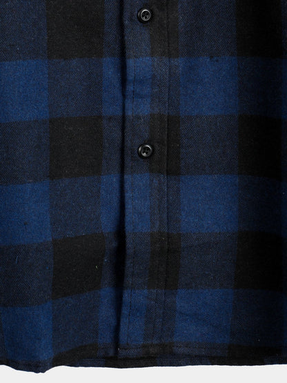 Men's Cotton Long Sleeve Plaid Shirt
