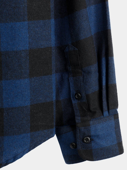 Men's Cotton Long Sleeve Plaid Shirt