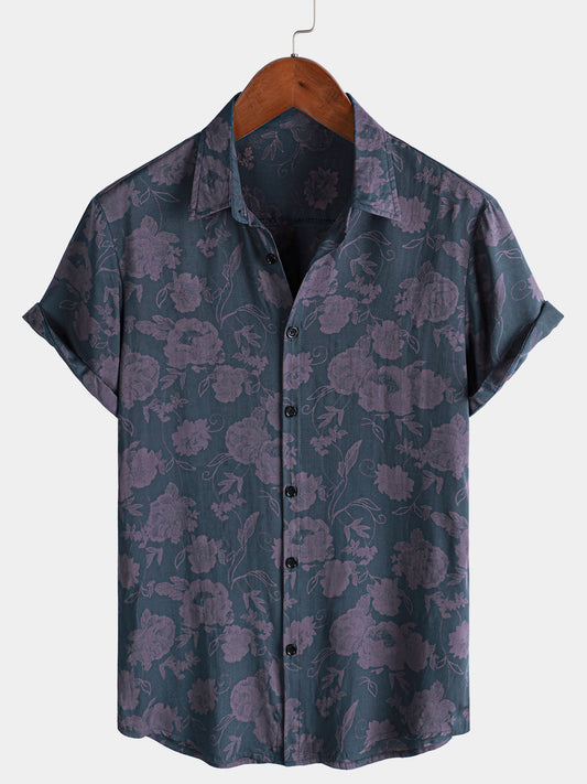 Men's Hawaiian Retro Summer Beach Short Sleeve Shirt