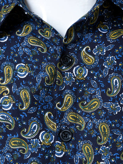 Men's Paisley Button Up Long Sleeve Shirt