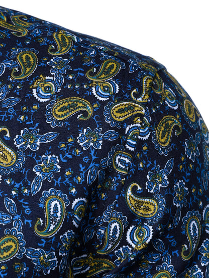 Men's Paisley Button Up Long Sleeve Shirt