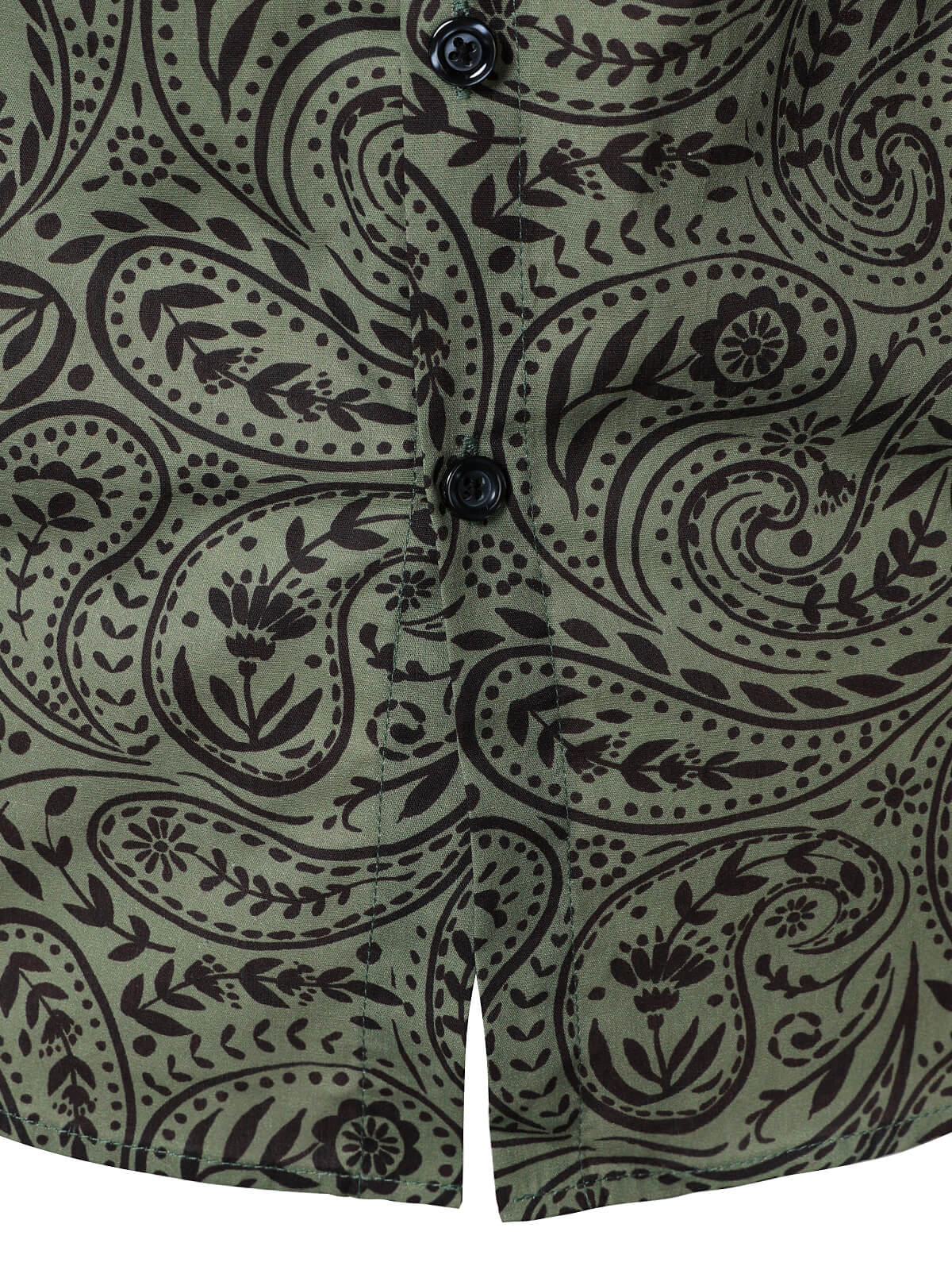 Men's Retro Paisley Cotton Breathable Long Sleeve Shirt