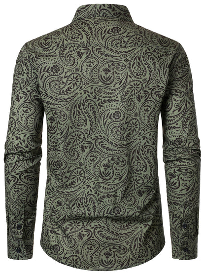 Men's Retro Paisley Cotton Breathable Long Sleeve Shirt