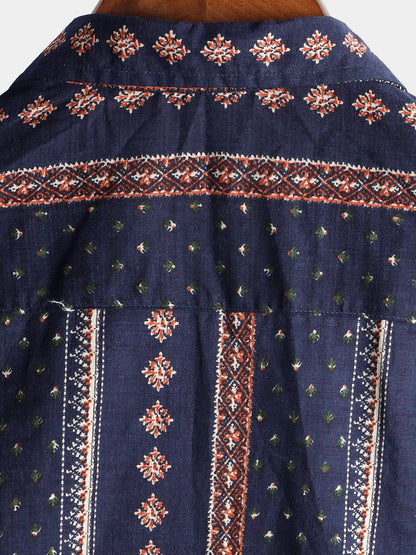 Men's Vintage Cotton Hawaiian Short Sleeve Shirt
