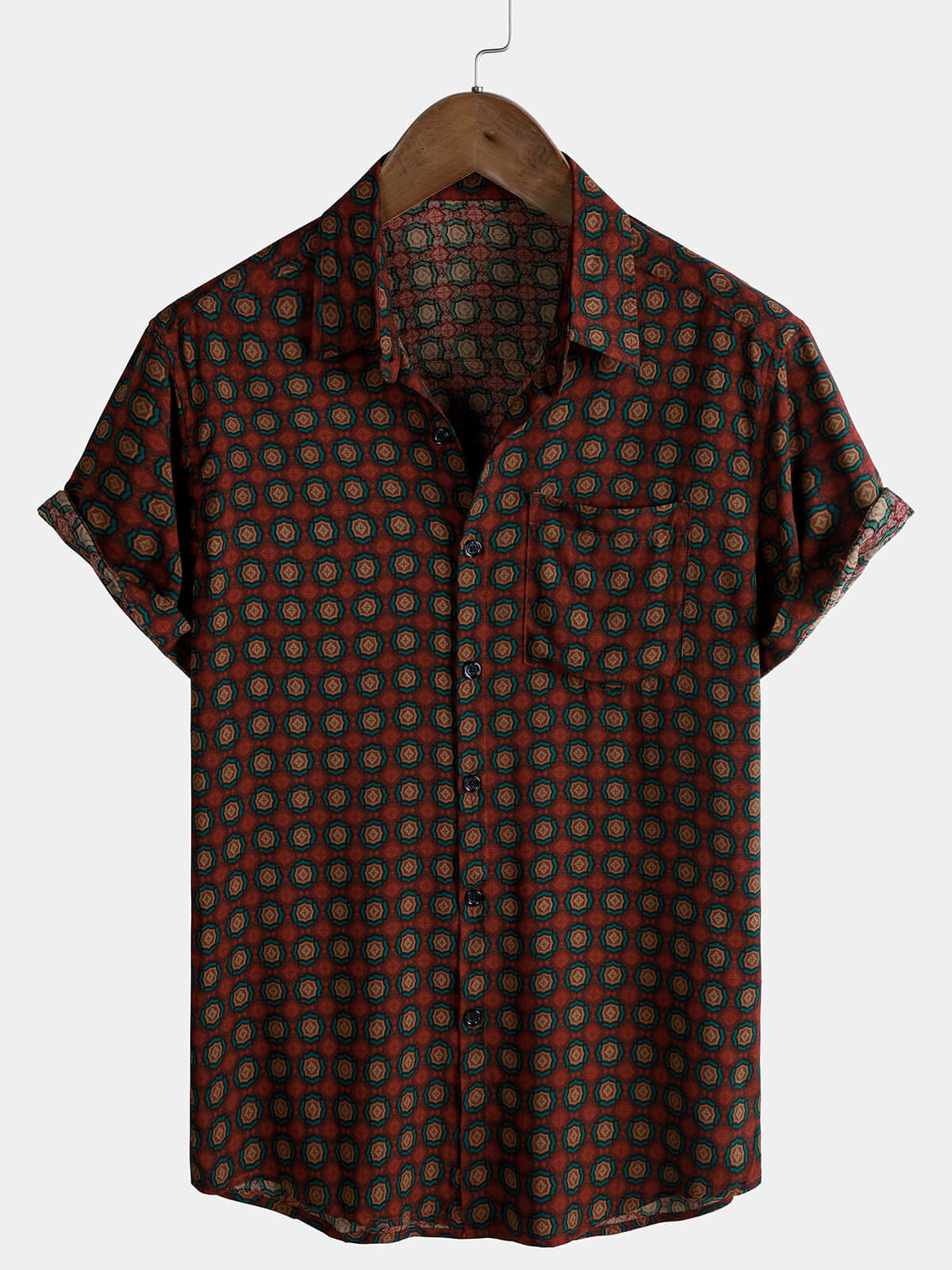 Men's Casual Vintage Summer Beach Short Sleeve Shirt