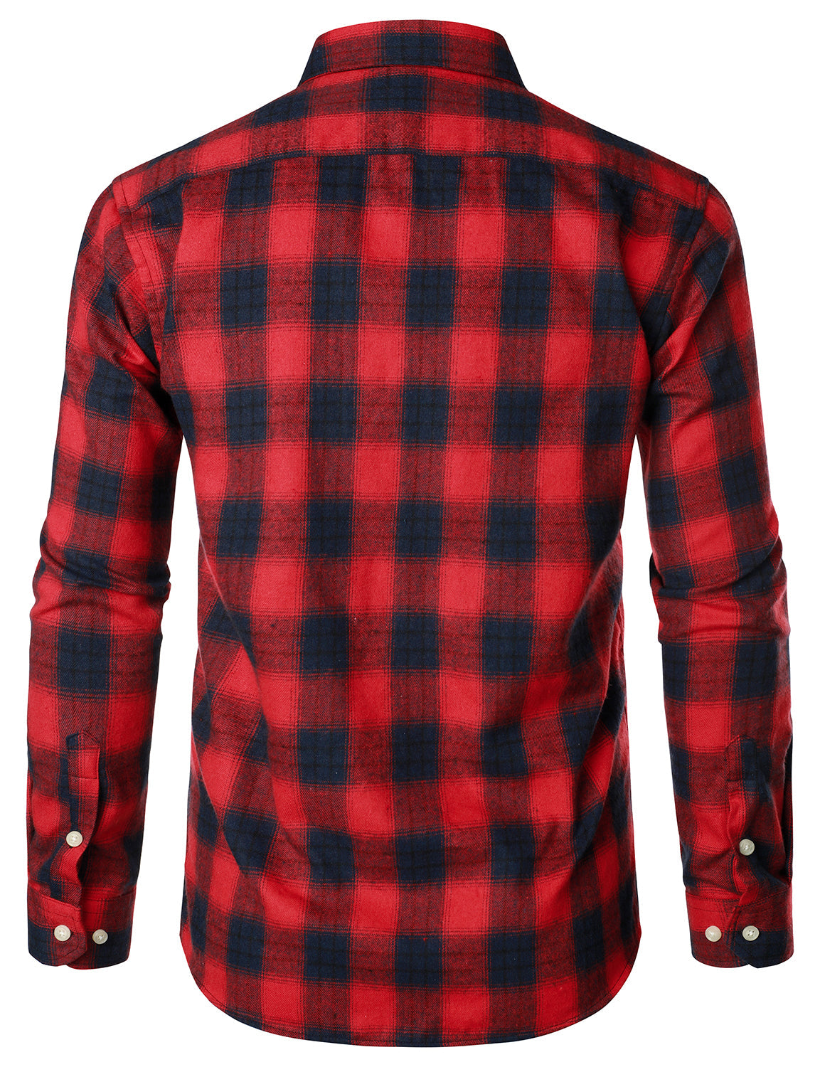 Men's Casual Plaid Double Pocket Flannel Checkered Button Up Long Sleeve Shirt