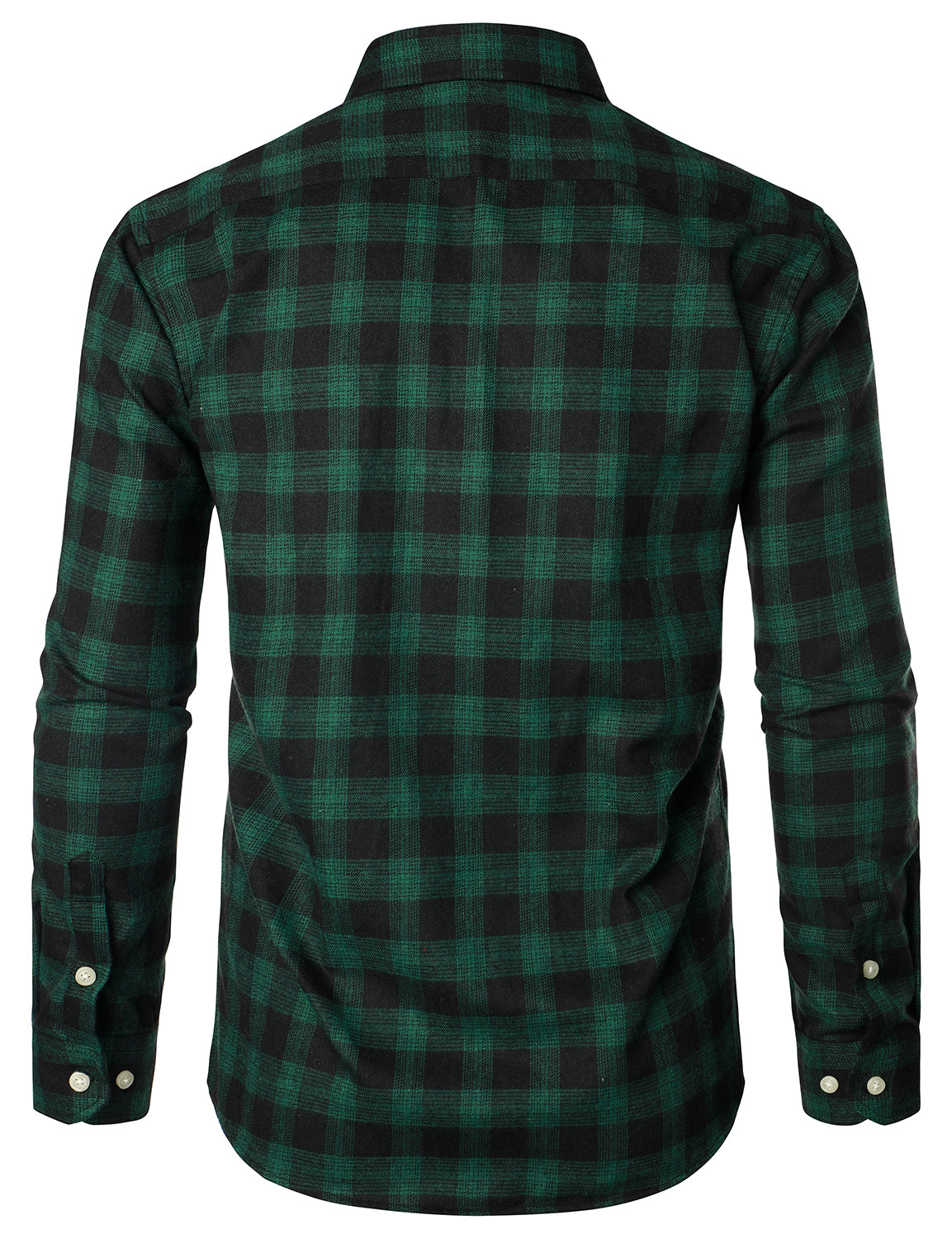 Men's Casual Plaid Double Pocket Flannel Checkered Button Up Long Sleeve Shirt