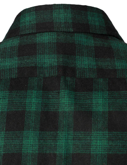 Men's Casual Plaid Double Pocket Flannel Checkered Button Up Long Sleeve Shirt