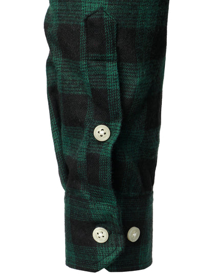 Men's Casual Plaid Double Pocket Flannel Checkered Button Up Long Sleeve Shirt