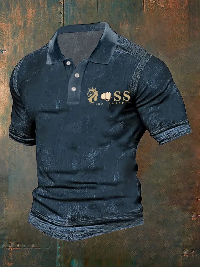 Men's casual retro polo shirt