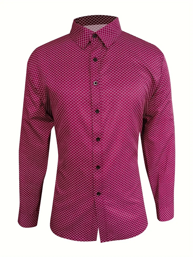Men's Geometric Design Business Casual Shirt