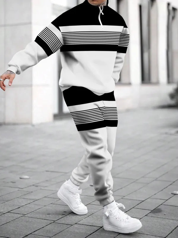Relaxed Zipper Long Sleeve Two Piece Set