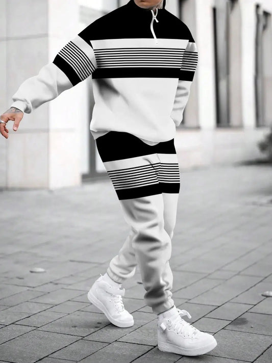 Relaxed Zipper Long Sleeve Two Piece Set