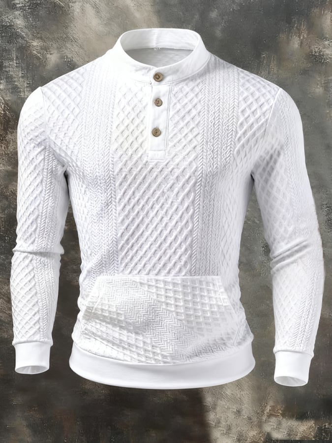 Men's Retro Comfort Warm Textured Fabric Design Sweatshirt