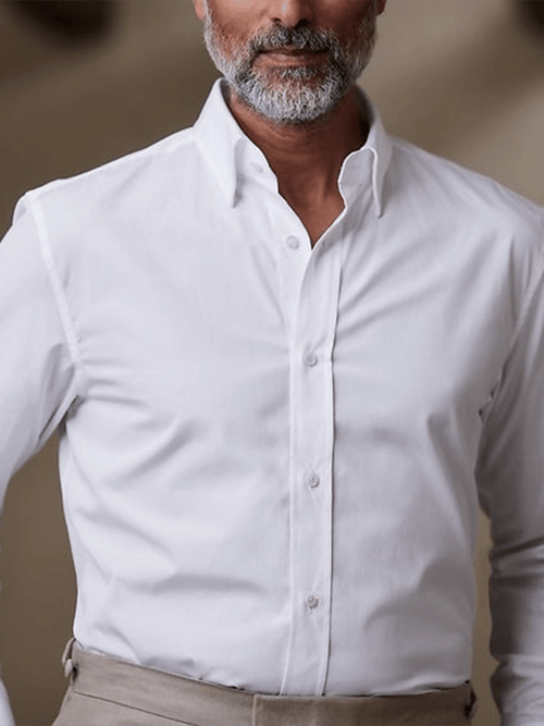 Men's Solid Color Design Business Casual Shirt