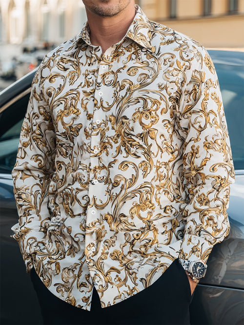 Men's Business Casual Baroque Long Sleeve Shirt