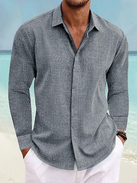 Men's Resort Casual Long Sleeve Shirt