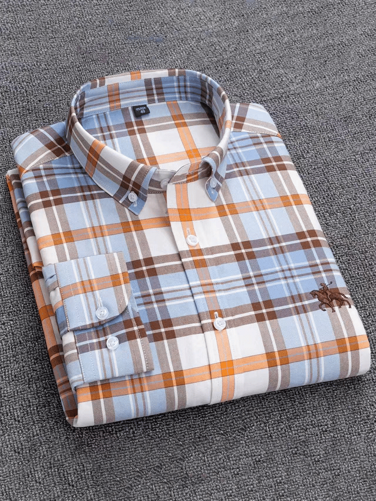 Men's 100% cotton business long-sleeved shirt
