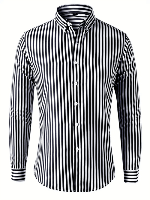 Men's Striped Business Casual Shirt