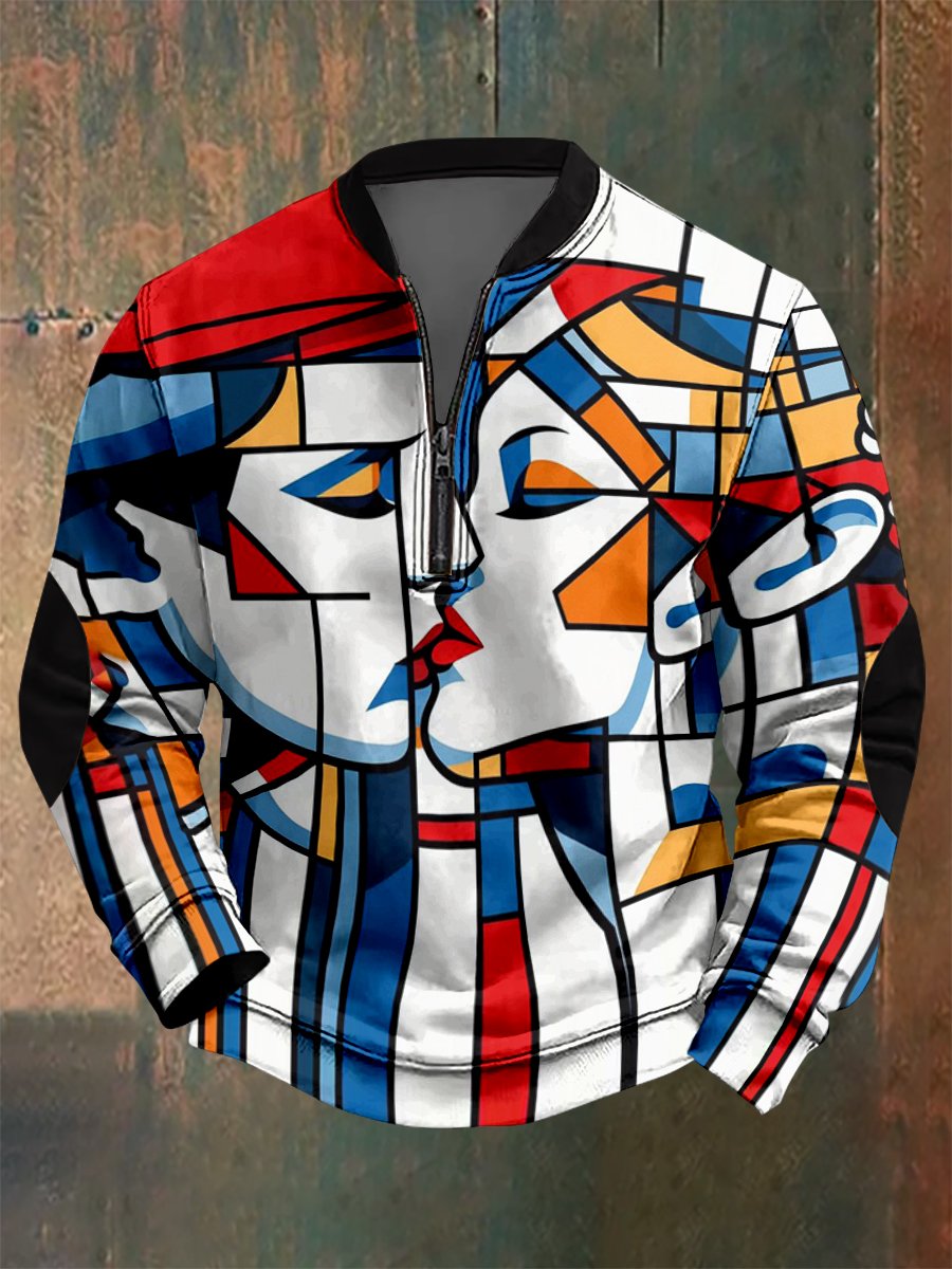 Men's Hawaiian Abstract Geometric Print Sweatshirt