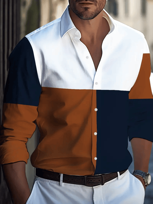 Men's Light Luxury Business Striped Print Shirt