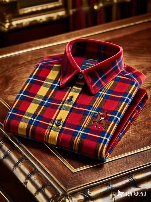 Men's Velvet Logo Casual Long Sleeve Shirt