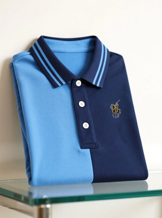 Men's Business Casual Button Short Sleeve Polo Shirt