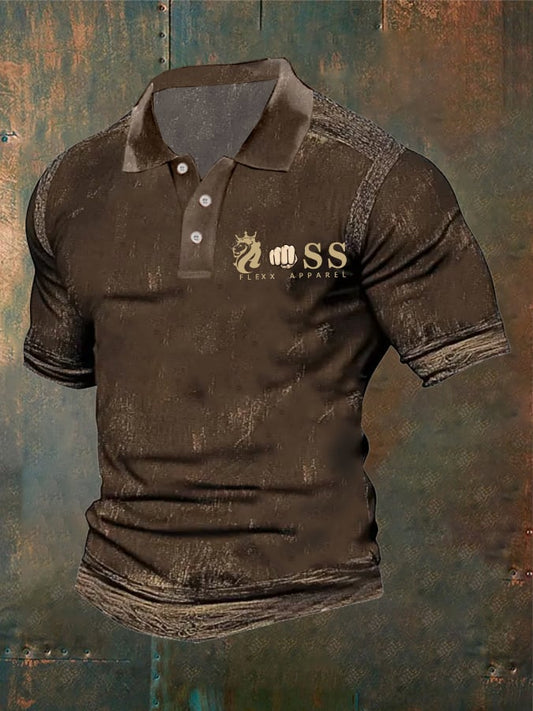 Men's casual retro polo shirt