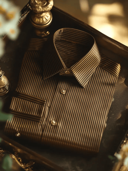 Men's Luxury Romantic Contrast Color Print Long Sleeve Shirt