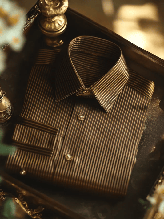 Men's Luxury Romantic Contrast Color Print Long Sleeve Shirt
