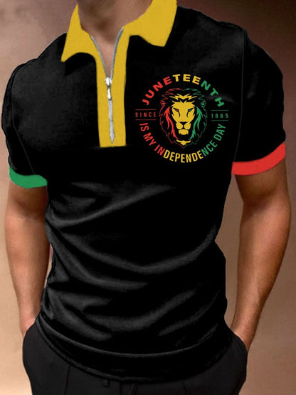 Men's Juneteenth Is My Independence Day Since 1865 Print Polo Shirt