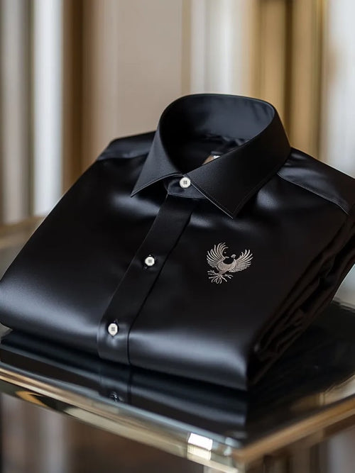Men's Silk Luxury Business Long Sleeve Shirt