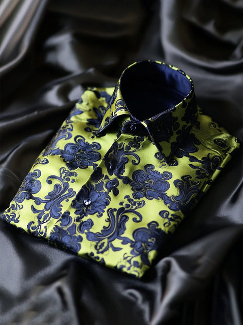 Men's Satin Luxe Long Sleeve Button Down Shirt