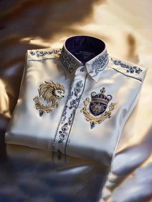 Men's Satin Luxe Long Sleeve Button Down Shirt