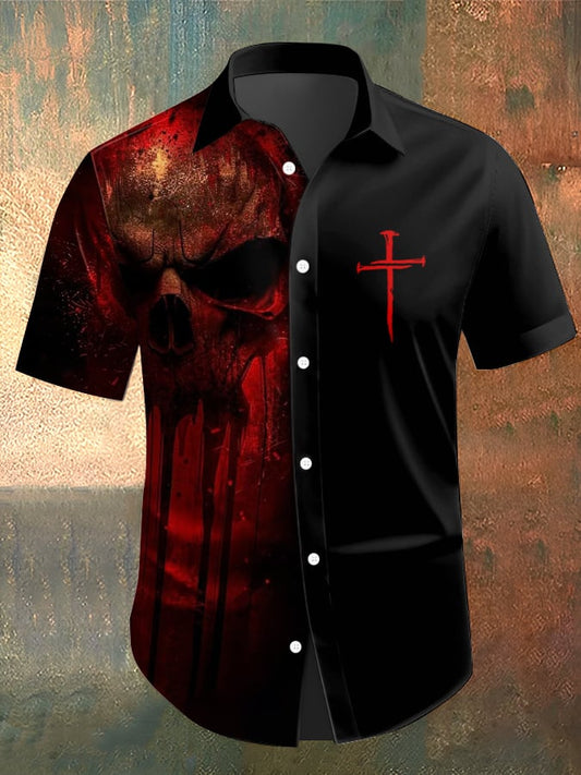 Men's Skull Print Casual Shirt