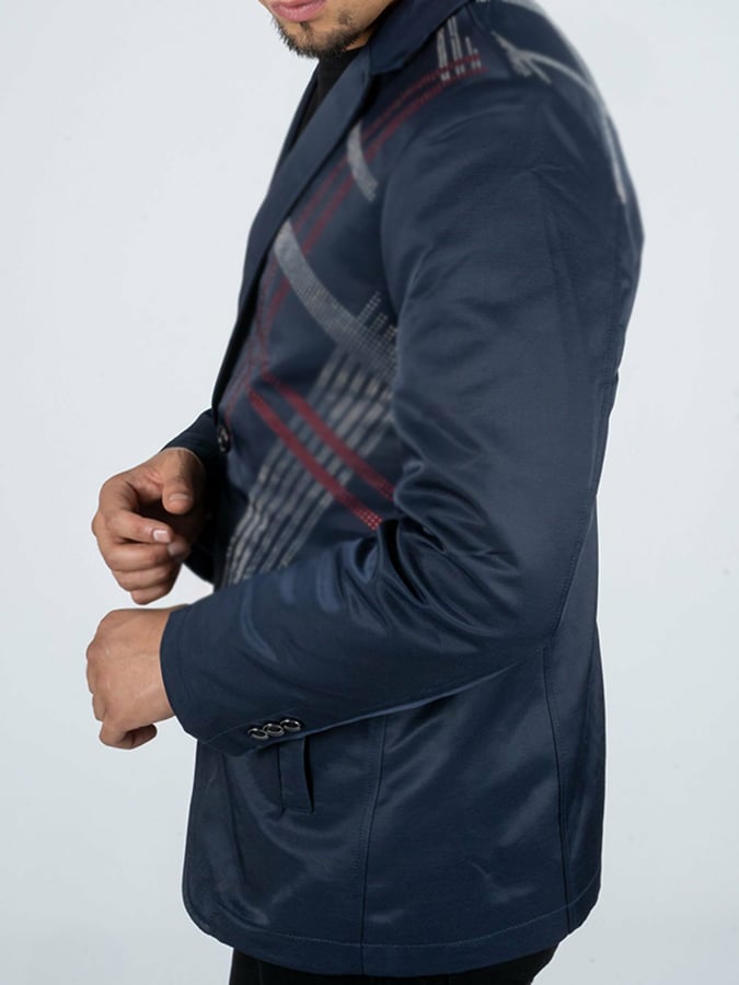 Men's Fashion Commuter Print Design Suit Jacket