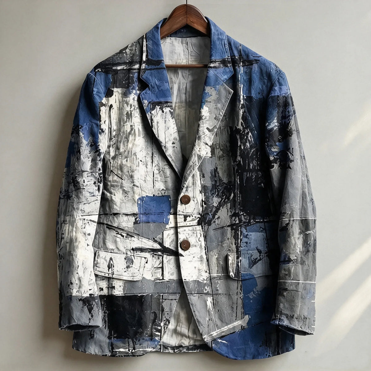 Men's Retro Abstract Gradient Print Casual Blazer