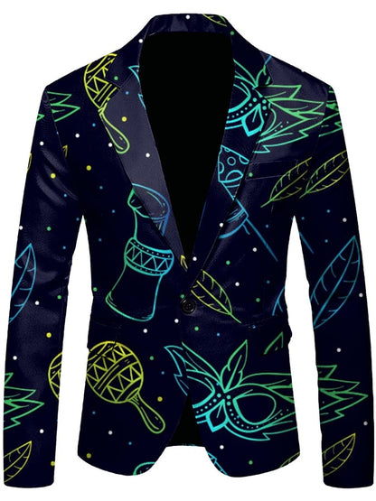Men's Versatile With Carnival Design Blazer