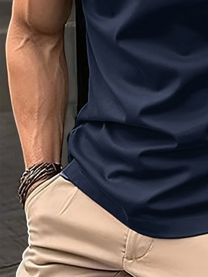 Men'S Retro Flag Print Polo Shirt