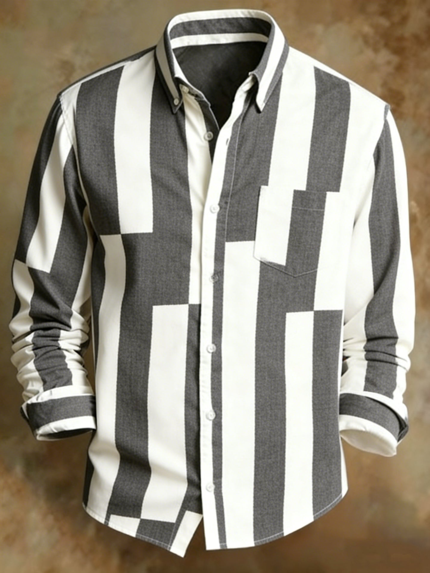Men's Retro Abstract Art Print Pattern Business Style Shirt