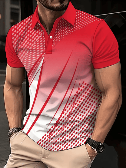 Men's Golf Casual Printed Casual Polo Shirt